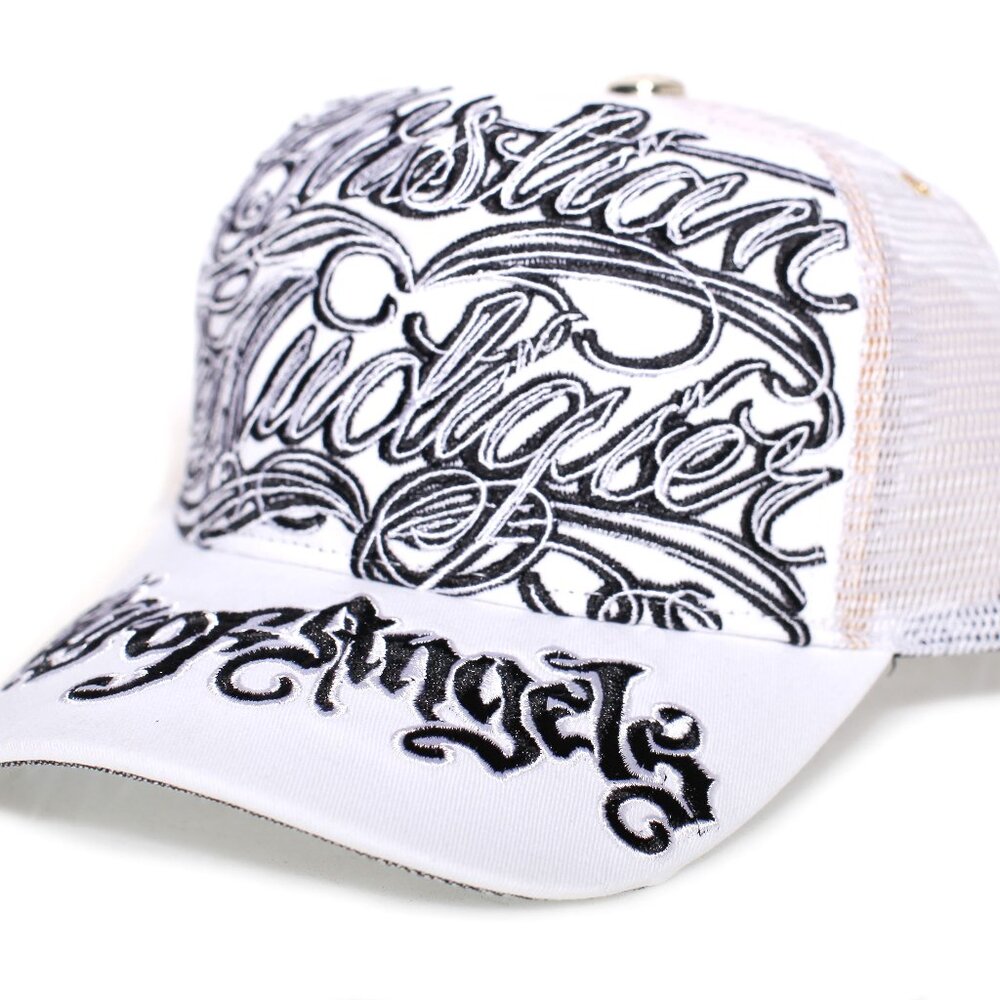 Christian Audigier COA White/Black Signature Hat Adult One Size Cap